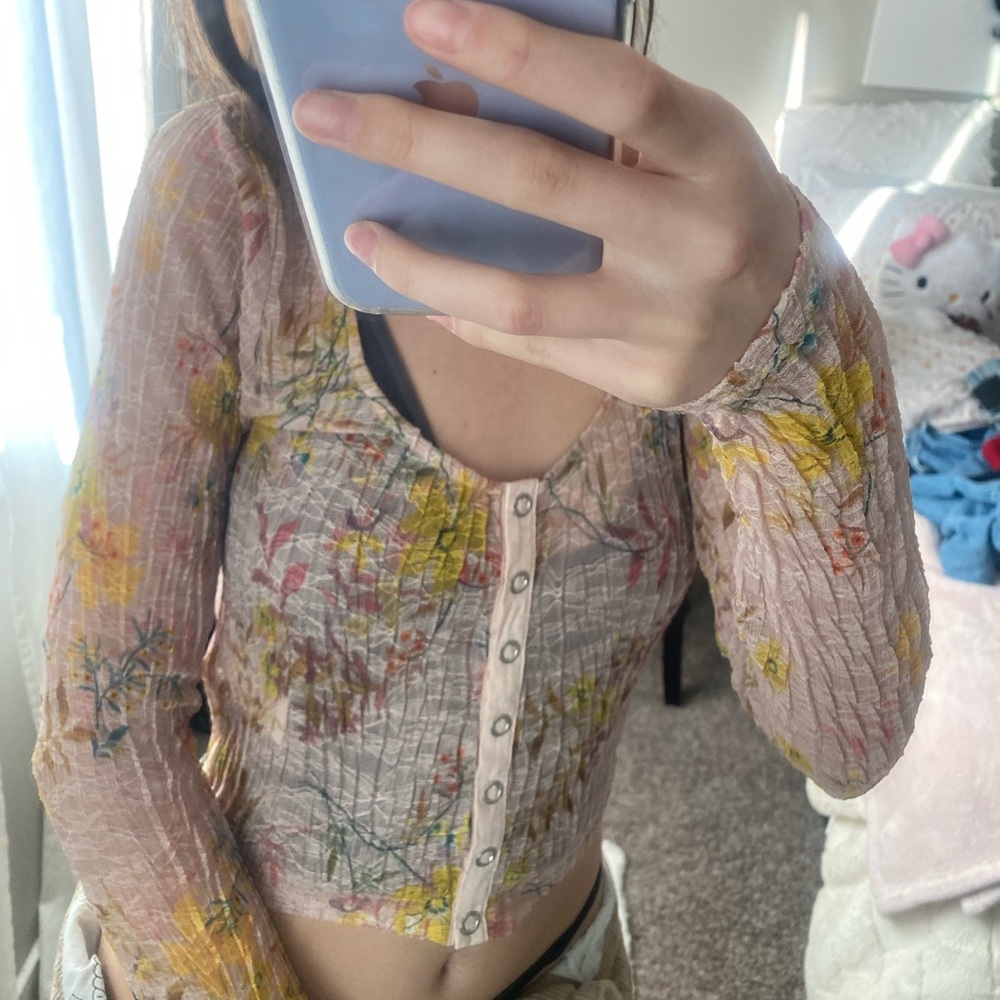 Floral Long Sleeve Women's Top